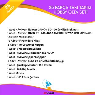 Avlivari Ranger 270 Mt 50-100 Gr Avlivari Tiger 4000 Olta Makinası Tam Takım Olta Seti