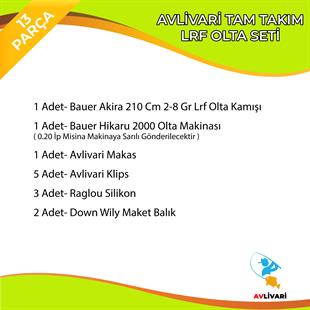 Bauer Akira 210 Cm 2-8 Gr Lrf Olta Seti - Bauer Hikaru 200 Olta Makinası Tam Takım Hobi Usta Lrf Olta Seti