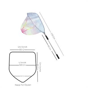 Bauer Lnk-040 Teleskopik Misina Torlu Üçgen Balıkçı Kepçesi 225 Cm (48 x 58)