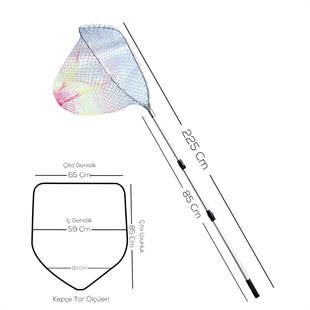 Bauer Lnk-040 Teleskopik Misina Torlu Üçgen Balıkçı Kepçesi 225 Cm (48 x 58)