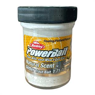 Berkley PowerBait Doğal Kokulu Glitter (Simli) Alabalık Hamuru - White