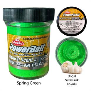 Berkley PowerBait Doğal Kokulu Glitter (Simli) Alabalık Hamuru - Spring Green