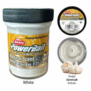 Berkley PowerBait Doğal Kokulu Glitter (Simli) Alabalık Hamuru - White