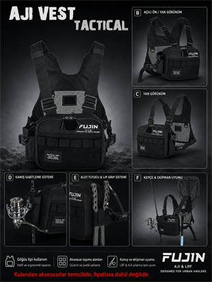 Fujin Tactical Vest Black Balıkçı Çantası