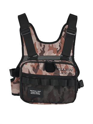 Fujin Tactical Vest Brown Camo Balıkçı Çantası
