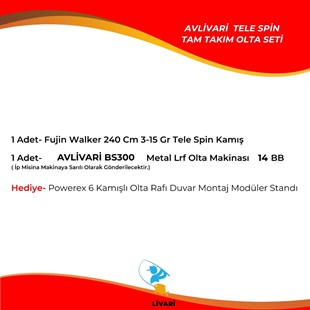Fujin Walker 240 Cm 3-15 Gr Tele Spin - Avlivari BS300 Metal Kafa 14 BB Tam Takım Lrf Olta Seti