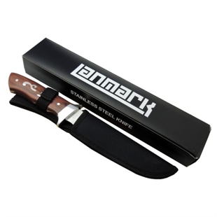 Lanmark A036 Kamp Bıçak 29 cm - İşlemeli Ahşap Sap, Kılıflı