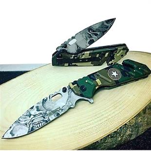 Lanmark Y-30 Kamuflaj ve Kurukafa Desenli Çakı