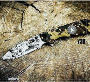 Lanmark Y-30 Kamuflaj ve Kurukafa Desenli Çakı