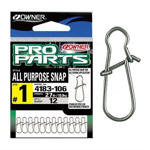 Owner 4183 All Purpose Snap 12li Maket Balık Klipsi