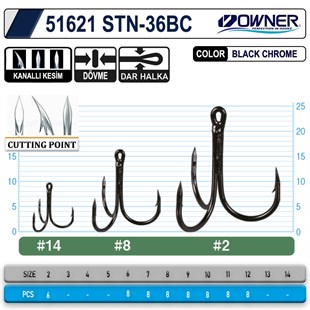 Owner 51621 Stn -36 Black Chrome Üçlü İğne