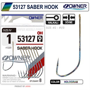 Owner 53127 Saber Hook Uzun Sap Hologram Kaplama iğne
