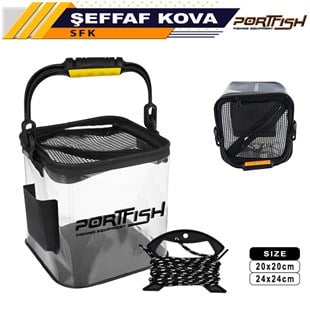 Portfish Şeffaf Kova 20 Cm x 20 Cm