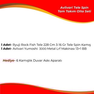 Ryuji Rock Fish 228 Cm 3-16 Gr Tele Spin - Avlivari Yumoshi 3000 Metal 13+1 BB Tam Takım Lrf Olta Seti