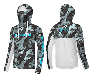 RYUJI UV PERFORMANCE HOODIE SHIRT+NECK, DARK TIDE