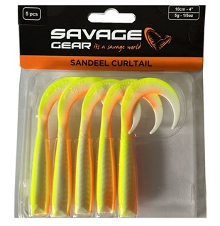 Savage gear LB Sandeel Curltail Simli 10 cm 5 Adet Suni Yem