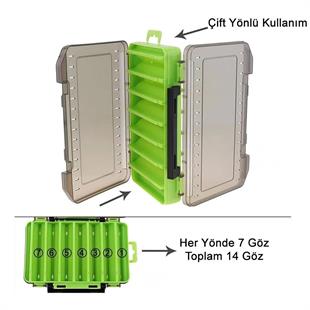 Sea Horse Lure Box Çift Taraflı Maket Kutusu Yeşil 110mm 