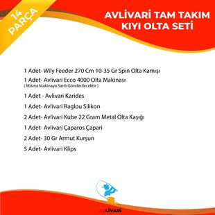 Wily Feeder 270 Cm 10-35 Gr Avlivari Ecco 4000 Olta Makinası 14 Parça Tam Takım Kıyı Hobi Usta Olta Seti