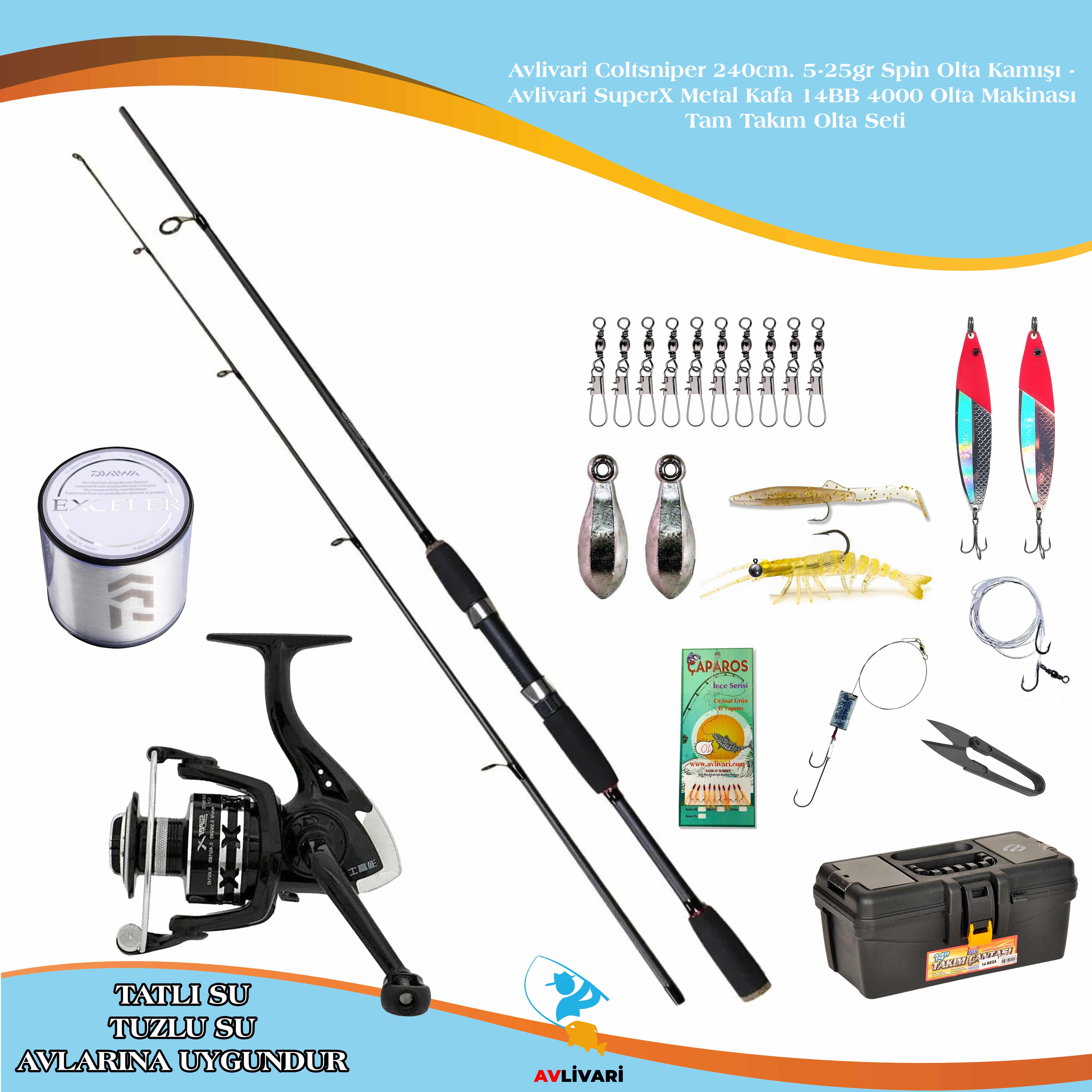 LCセット② Avlivari Coltsniper 240cm. 5-25gr Spin Olta Kamışı - Avlivari
