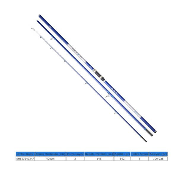 DAIWA Shorecast Surf-S Angelrute - 3-teilige Brandungsrute Für Weite Würfe