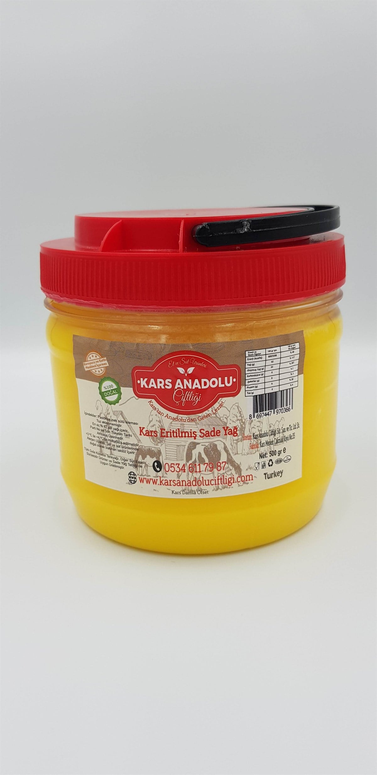 Kars Eritilmiş Yağ (Sade Yağ) 500 GR