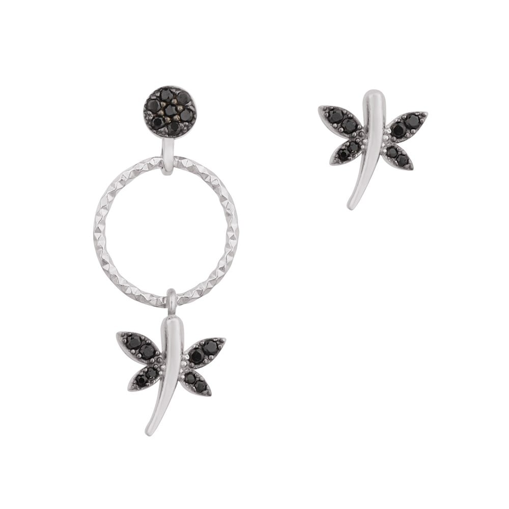 14k White Gold Childrens Polished CZ Dragonfly Post Earrings 8.8x9.6 mm -  Walmart.com