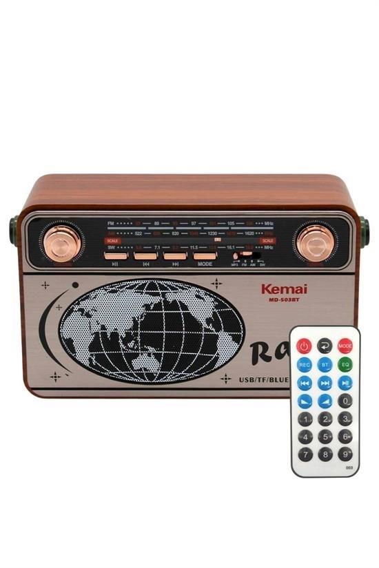 BUFFER® 503B Decorative tumbled Nostalgia Remote Control Radio USB / AUX /  Memory Card / Bluetooth / Rechargeable