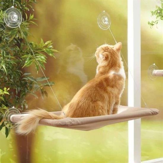 BUFFER® Cama Pencereye Asılan Vantuzlu Kedi Yatağı Cam Önü Kedi Hamağı