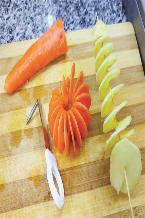BUFFER® Spiral Şekilli Süslü Dekoratif Sebze Doğrama Şekillendirme Bıçağı