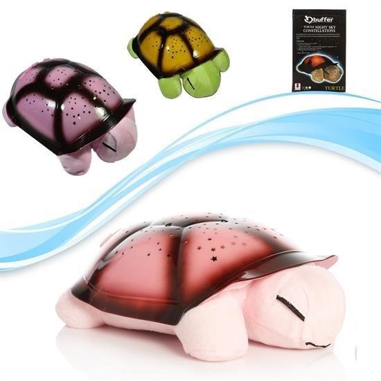 BUFFER® Tavana Işık Yansıtan Işıklı Ninni Söyleyen Pembe Peluş Kaplumbağa