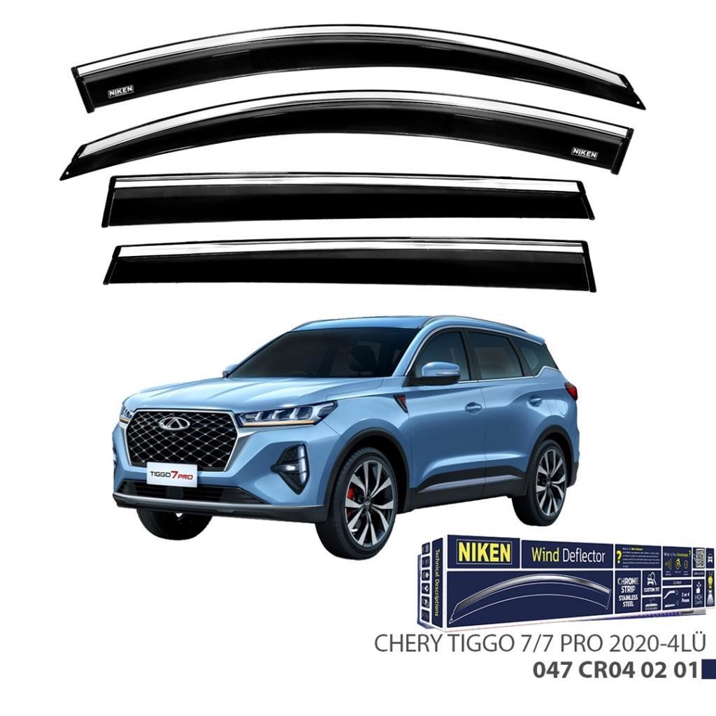 Chery Tiggo 7 Niken Kromlu Cam Rüzgarlığı 4lü Set 2020 ve Üstü