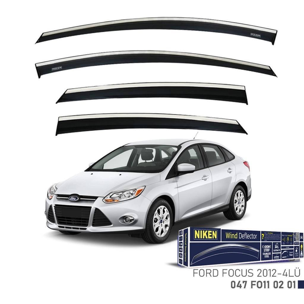 Ford Focus 3 Sedan Niken Kromlu Cam Rüzgarlığı 4lü Set 2012 2015 