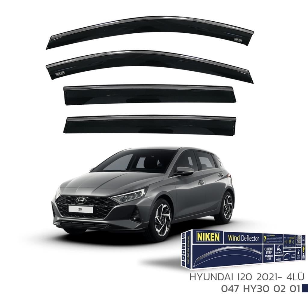 Hyundai i20 Niken Kromlu Cam Rüzgarlığı 4lü Set 2021 ve Üstü