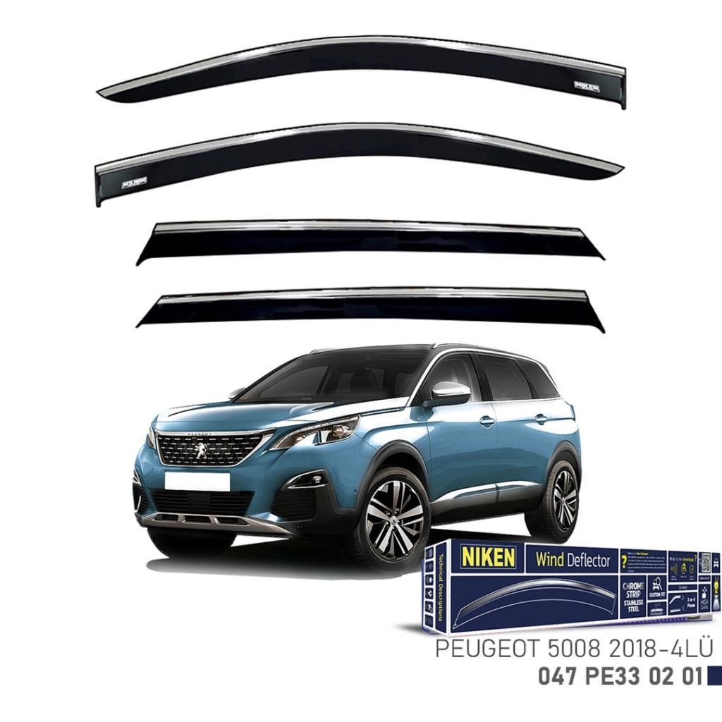 Peugeot 5008 Niken Kromlu Cam Rüzgarlığı 4lü Set 2018 2024