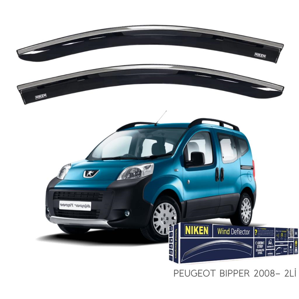Peugeot Bipper Niken Kromlu Cam Rüzgarlığı 2li Set 2008 ve Üstü