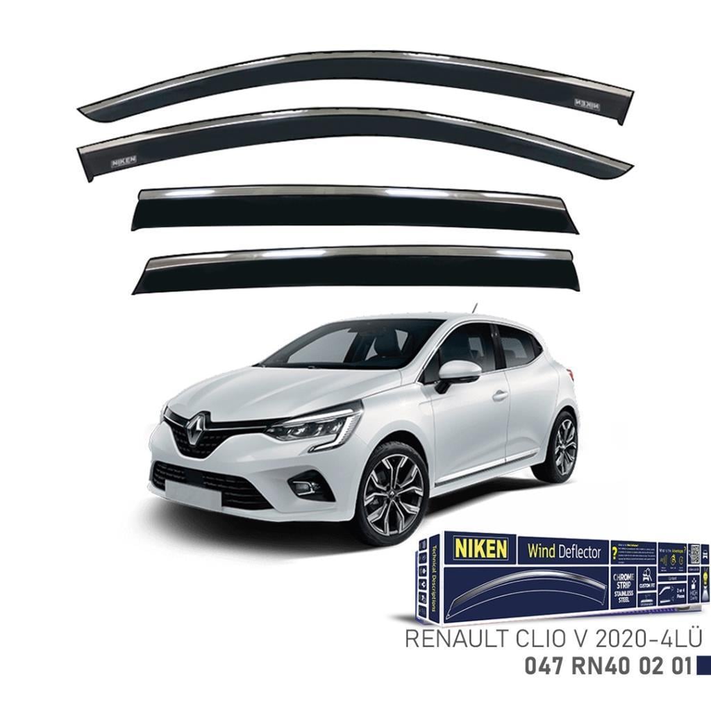 Renault Clio 5 Niken Kromlu Cam Rüzgarlığı 4lü Set 2020 ve Üstü