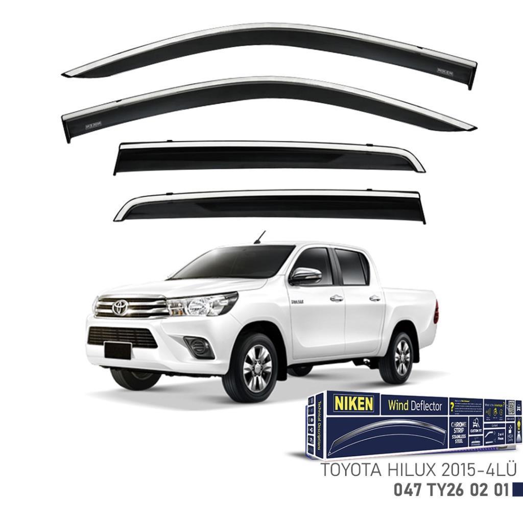 Toyota Hilux Niken Kromlu Cam Rüzgarlığı 4lü Set 2015 2020