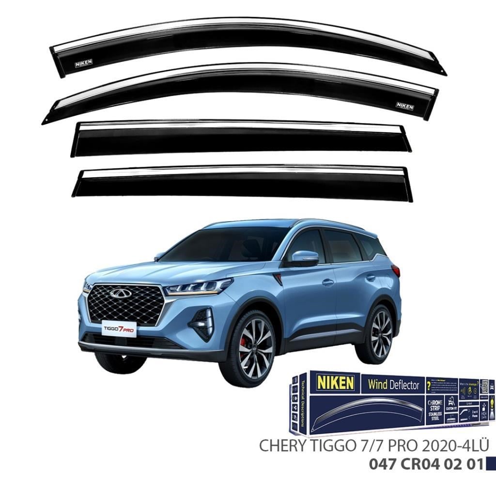 Chery Tiggo 7 Niken Kromlu Cam Rüzgarlığı 4lü Set 2020 ve Üstü