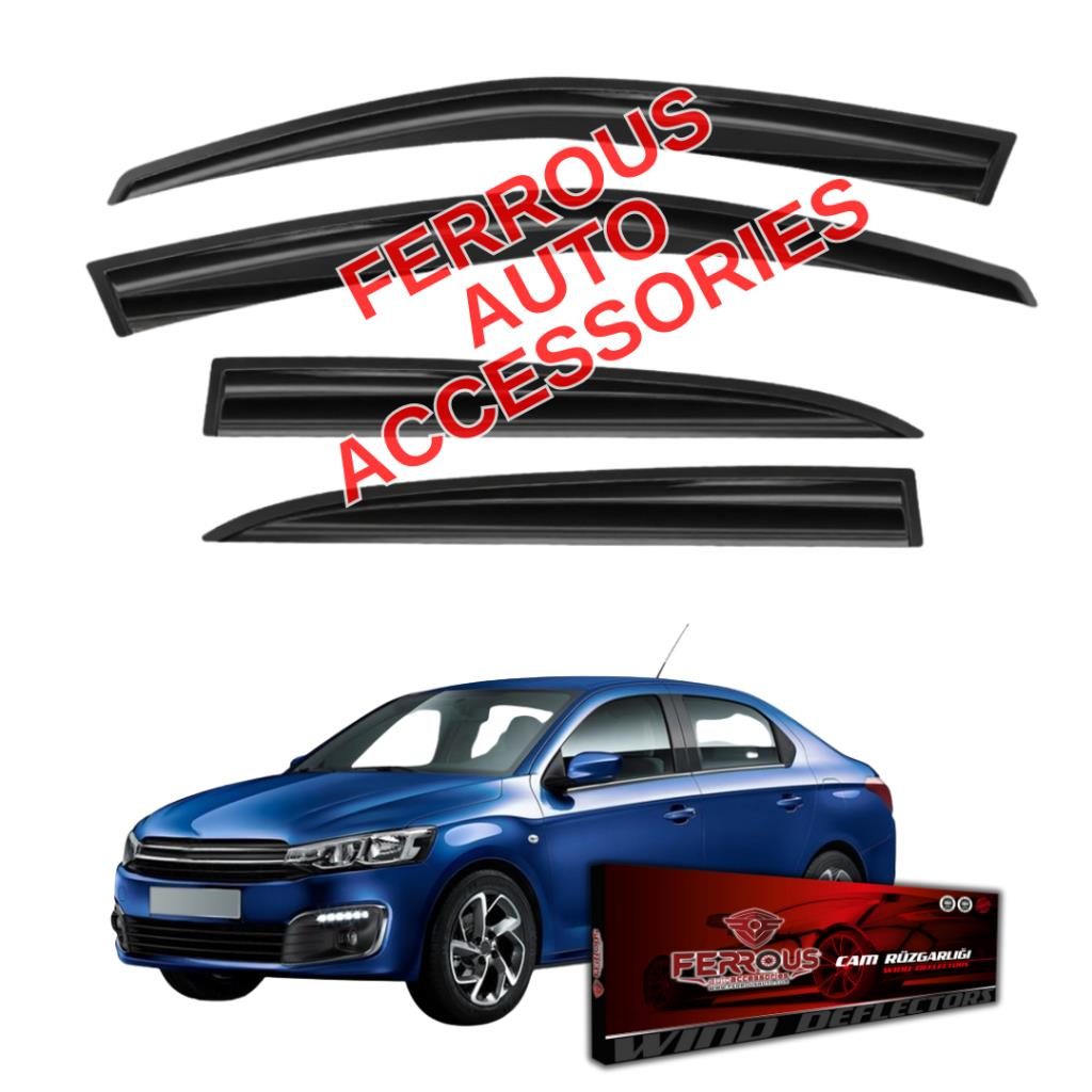 Citroen C Elysee Ferrous Cam Rüzgarlığı 4lü Set 2012 ve Üstü