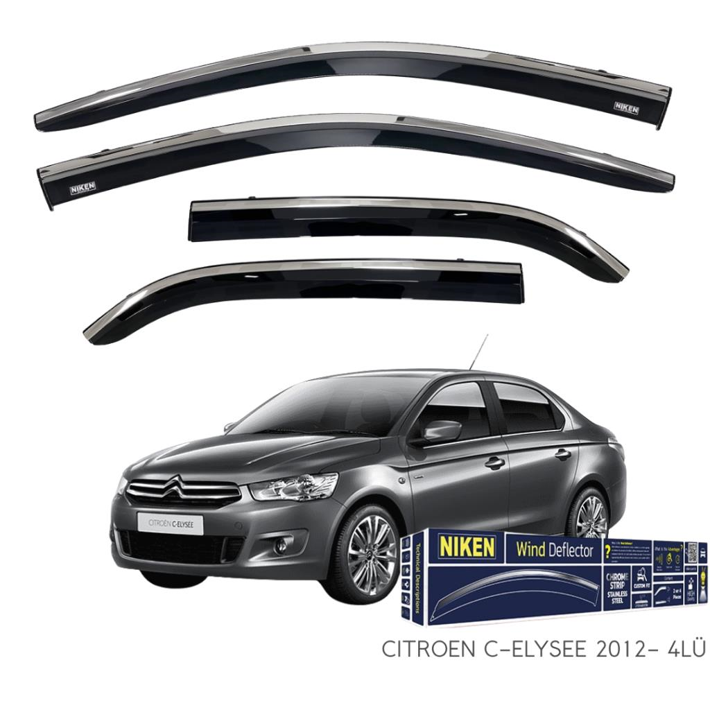Citroen C-Elysee Niken Kromlu Cam Rüzgarlığı 4lü Set 2013 ve Üstü
