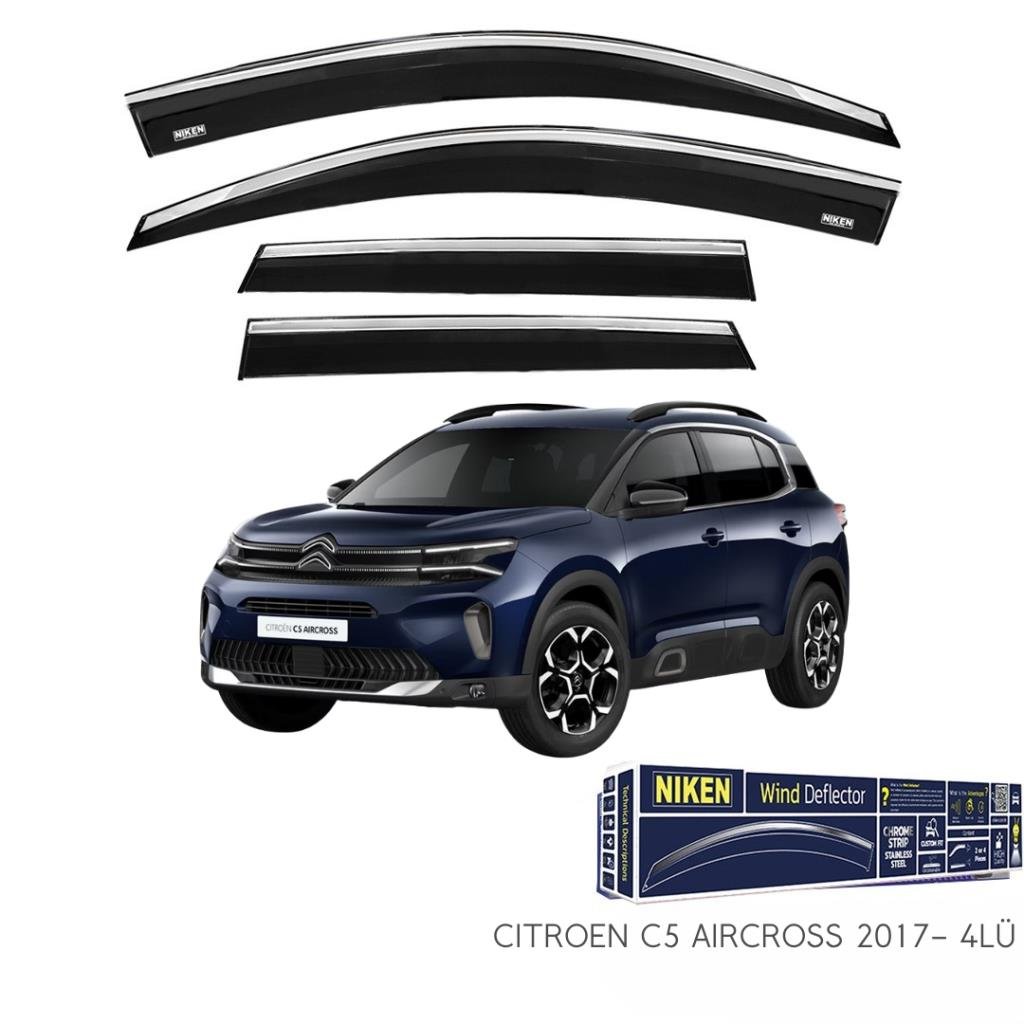 Citroen C5 Aircross Niken Kromlu Cam Rüzgarlığı 4lü Set 2017 2024
