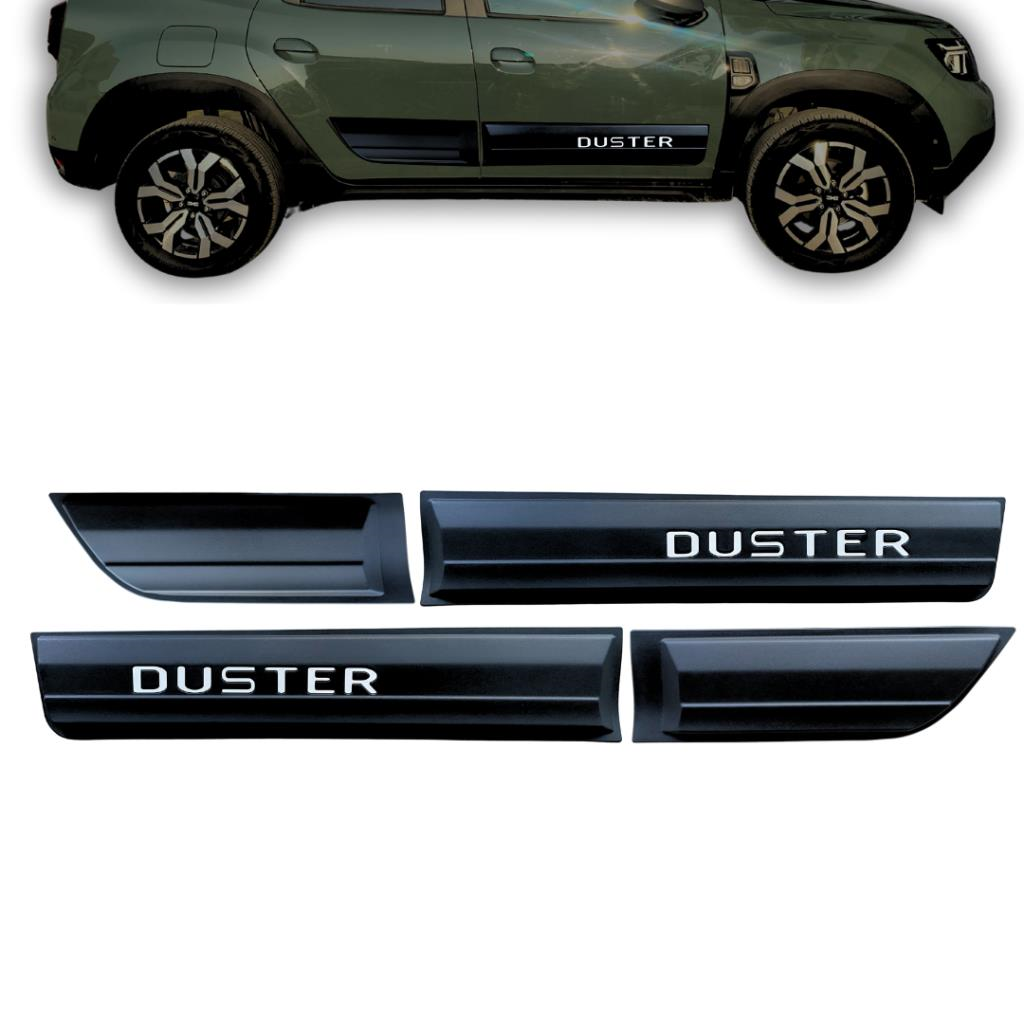 Dacia Duster Beyaz Yazılı Premium Kapı Koruma Seti 2018 ve Üstü