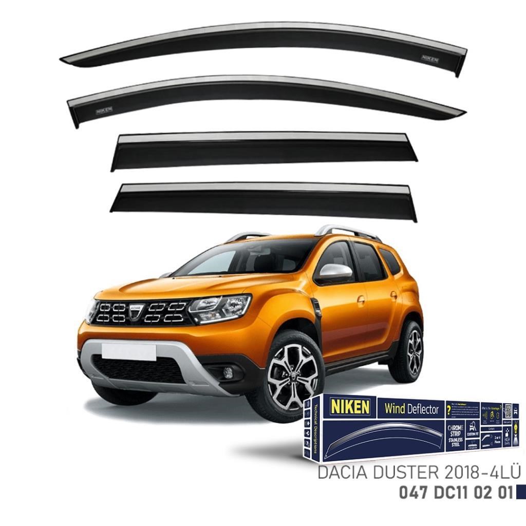 Dacia Duster Niken Kromlu Cam Rüzgarlığı 4lü Set 2018 2024