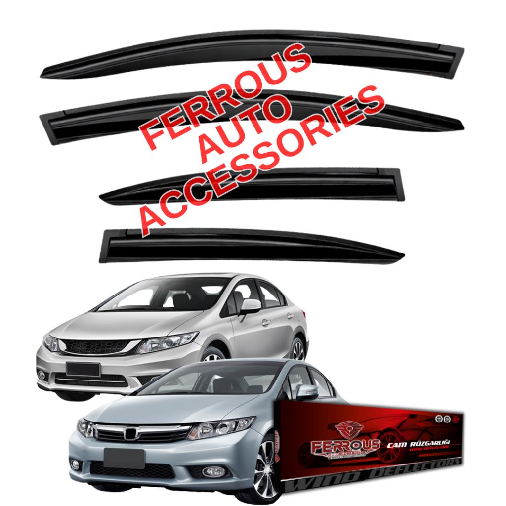 Honda Civic FB7 Ferrous Cam Rüzgarlığı 4lü Set 2012 2016