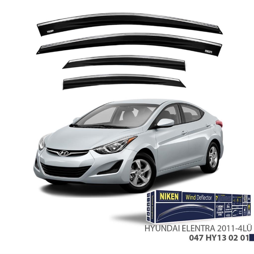 Hyundai Elantra Niken Kromlu Cam Rüzgarlığı 4lü Set 2011 2016