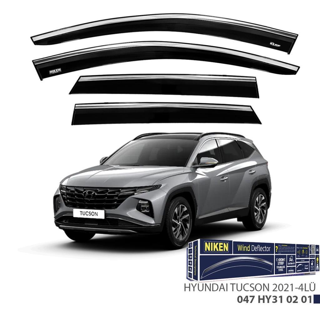 Hyundai Tucson Niken Kromlu Cam Rüzgarlığı 4lü Set  2021 ve Üstü