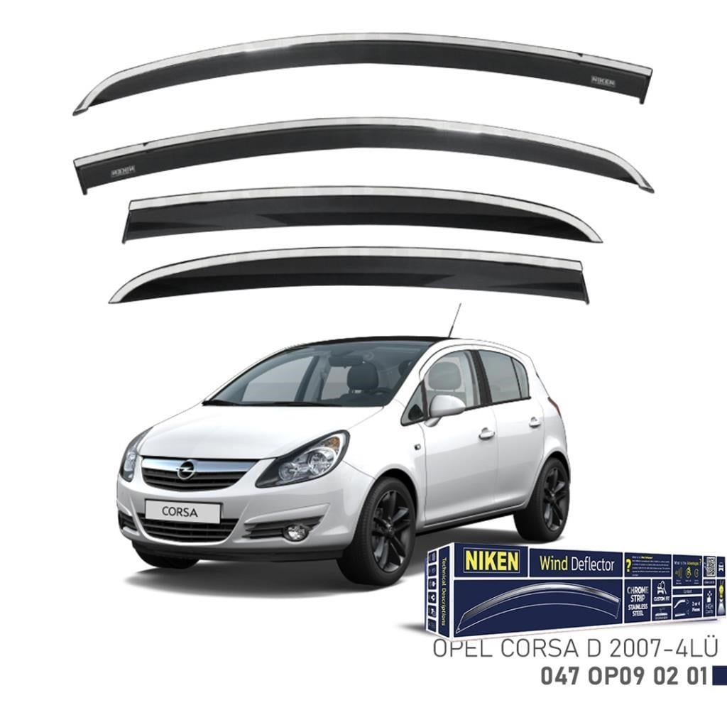 Opel Corsa D Niken Kromlu Cam Rüzarlığı 4lü Set 2007 2014