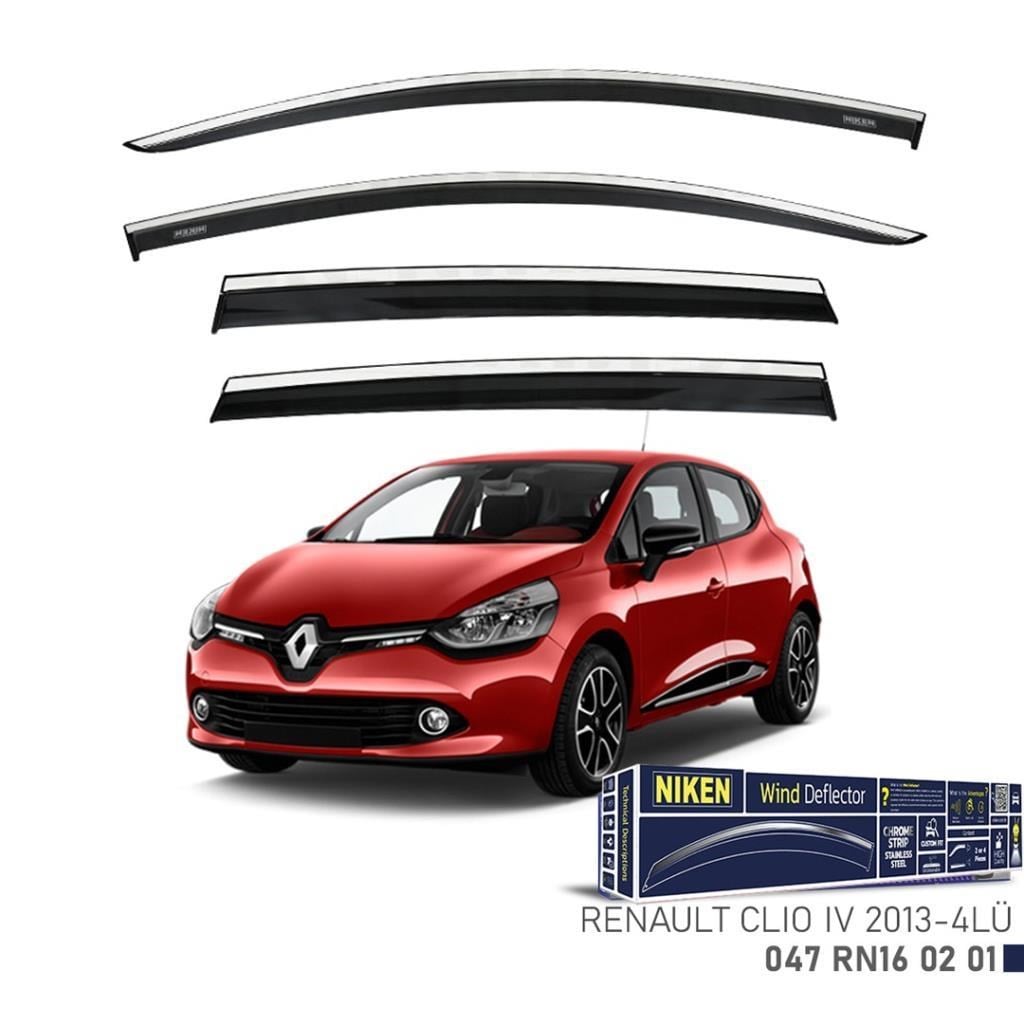 Renault Clio 4 HB Niken Kromlu Cam Rüzgarlığı 4lü Set 2013 2019