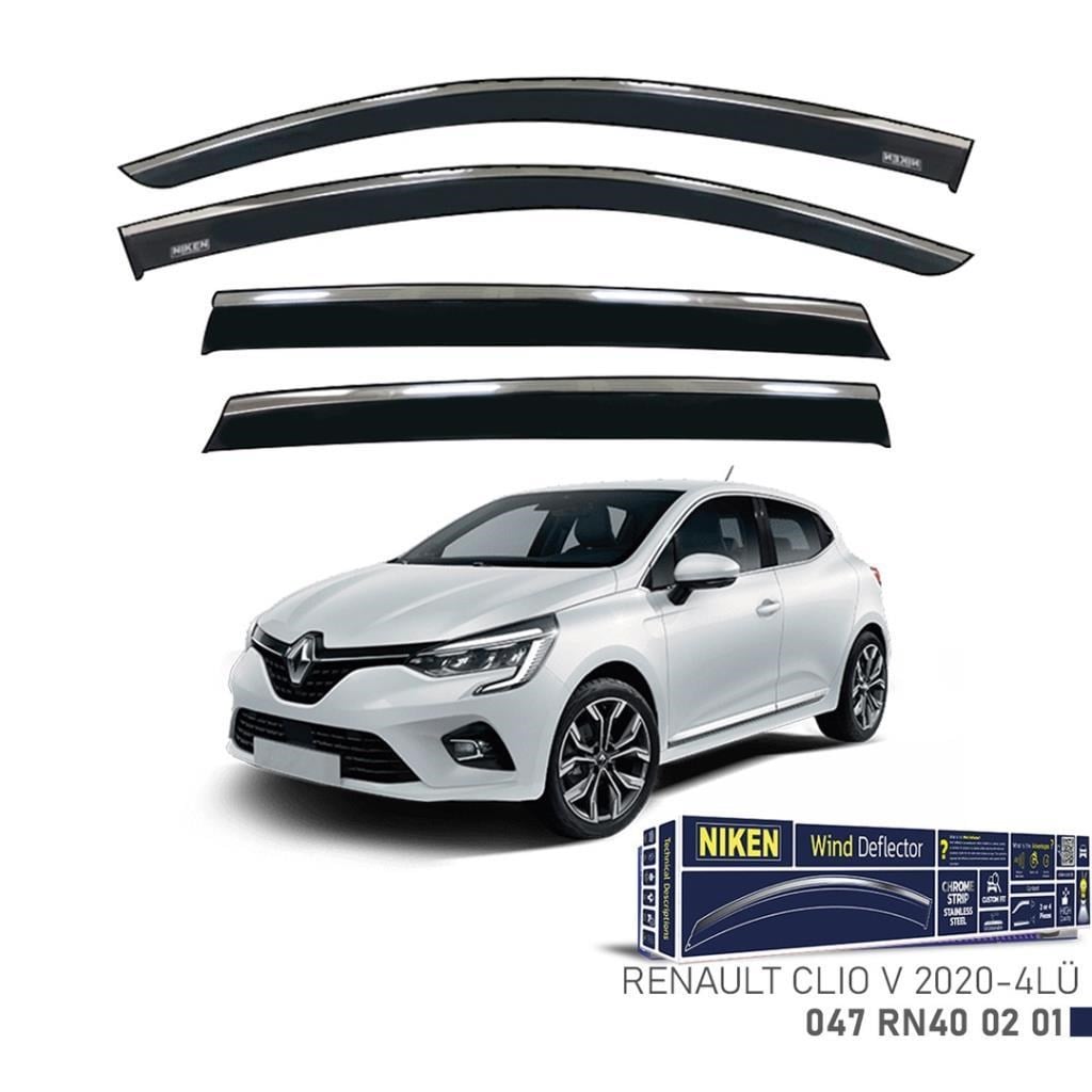 Renault Clio 5 Niken Kromlu Cam Rüzgarlığı 4lü Set 2020 ve Üstü
