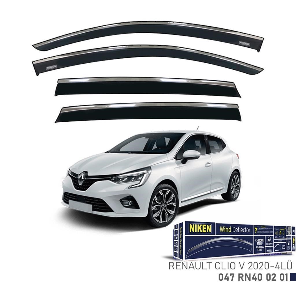 Renault Clio 5 Niken Kromlu Cam Rüzgarlığı 4lü Set 2020 ve Üstü